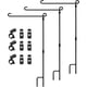 thumbnail image 2 of Soporte para bandera de jardín, soporte para mástil de bandera de jardín de primera calidad, pintura metálica con recubrimiento en polvo resistente a la intemperie con un clip de tigre y dos topes de, 2 of 3