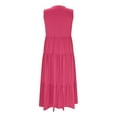 thumbnail image 2 of Womens Ruffle Tiered Maxi Dress Sleeveless V Neck Summer Casual Tank Sundress Cozy Flowy Long Dress (S, Hot Pink), 2 of 7