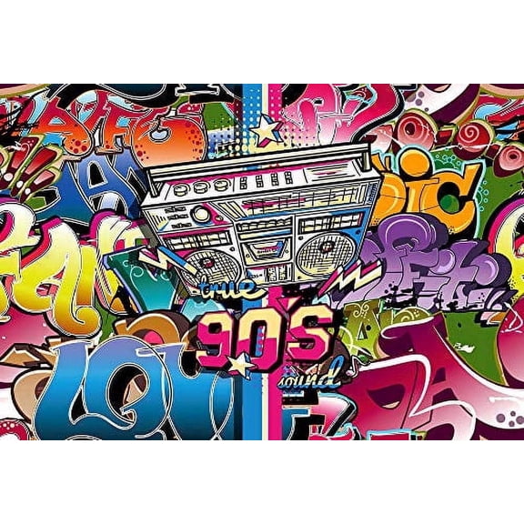 90's Music Collage Edible Image Icing Cake Topper for Quarter Sheet Cake, by TNCT