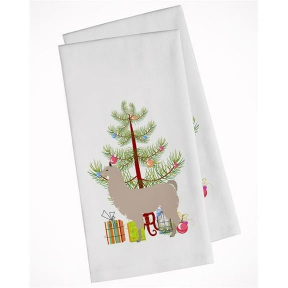 Llama Christmas White Kitchen Towel - Set of 2