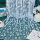 thumbnail image 5 of Tela de tul con estampado de copos de nieve, 1,09 yardas, 69 pulgadas, organza transparente azul claro con estampado de copos de nieve de terciopelo, 5 of 6