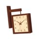 thumbnail image 2 of Reloj de doble cara, reloj cuadrado de madera, fácil de instalar, moderno, decorativo para esquinas. Marrón, 2 of 9