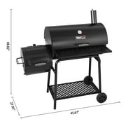 Royal Gourmet CC1830FC 28 Charcoal Grill with Offset Smoker, With Cover,855 Sq. In. Cooking Area, Front Shelf,Charcoal Grill for Outdoor Grilling and Backyard Cooking, Black