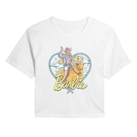 Barbie - Western Heart - Juniors Cropped Graphic T-Shirt
