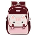 thumbnail image 3 of CUZIBR Lightweight Kids Backpack Cute Cat Print Color Block Multi Zipper Compartments Adjustable Breathable Shoulder Straps Bookbag For Teen Girls Campus Daily Travel Outdoor Sports, 3 of 5