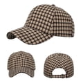 thumbnail image 2 of Yuanlong Unisex Plaid Baseball Cap Classic Grid Pattern Sun Hat Adjustable Winter Wind Blocking Casual Daily Travel Headwear, 2 of 9