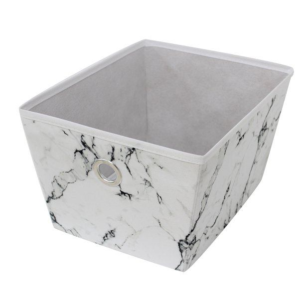 Mainstays Large Storage Bins (10" x 13" x 7.5"), Set of 4, Marble