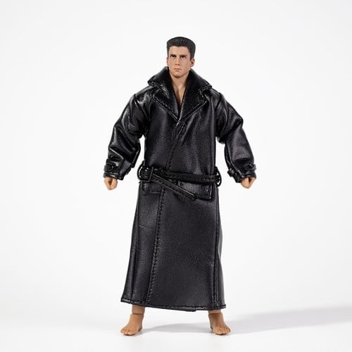 Doll clothing 1/12 Scale Men's Leather Windbreaker Long Coat for 6" Action Figures, Biker