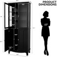 thumbnail image 2 of ARTPOWER 72" Freestanding Kitchen Pantry Storage Sideboard, Classical Tall Cabinet with Glass Door and Adjustable Shelves for Kitchen, Livingroom and Dining Room, Black, 2 of 7