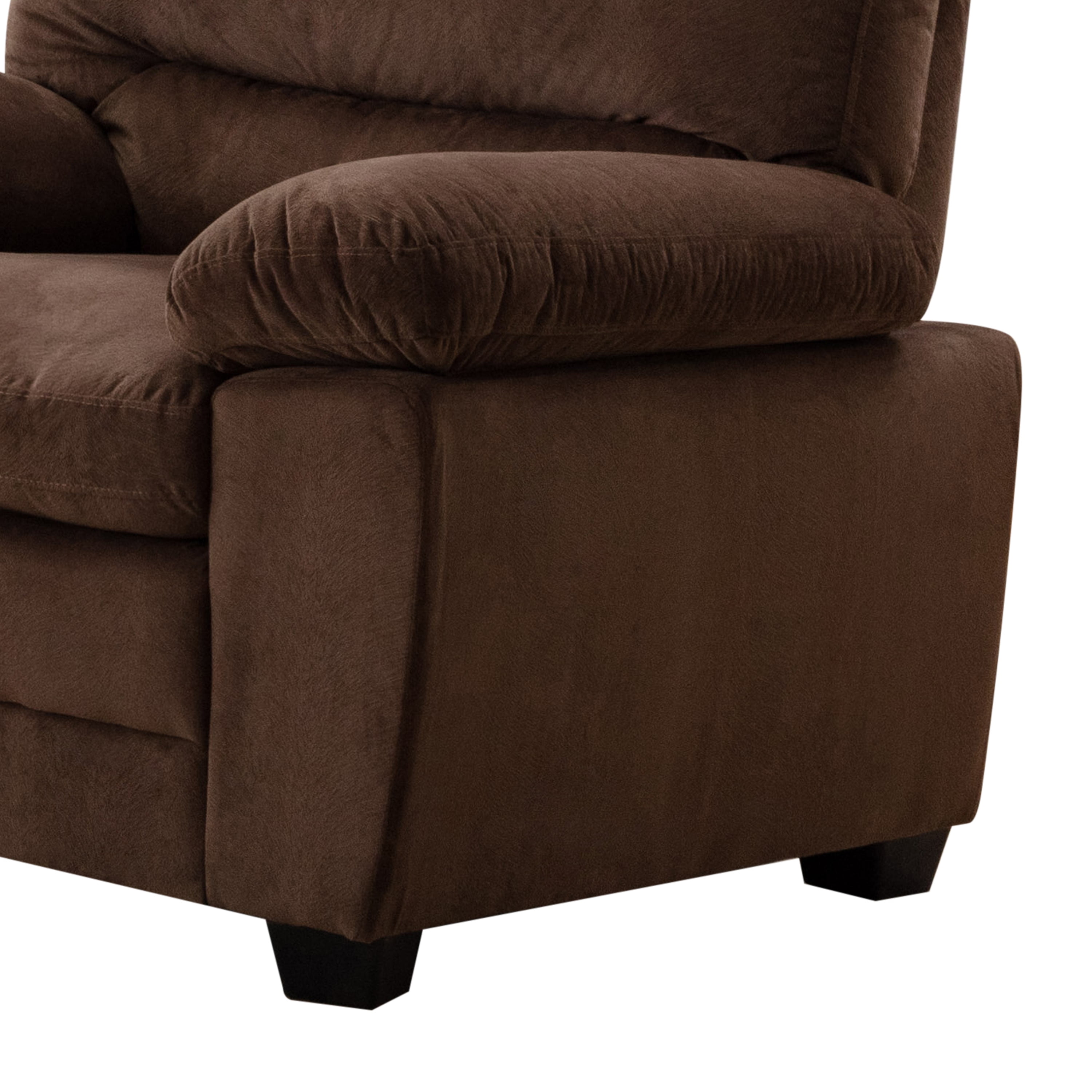 Contemporary Plush Velvet-Like Upholstered Living Room Reclining Chair, Brown