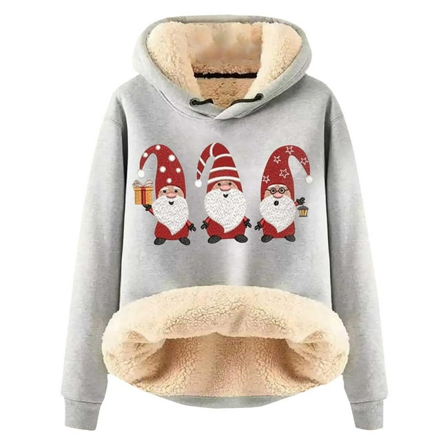 WILLBEST Sudadera Deportiva para Mujer, Estilo Navideño Informal, con Capucha Gruesa XXX-Grande