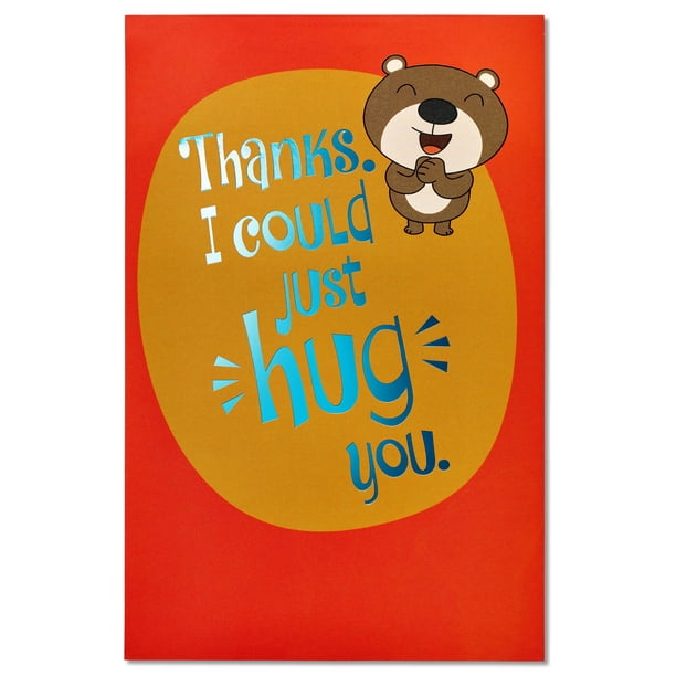 American Greetings Funny Hug Thank You Card with Foil