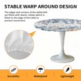 thumbnail image 2 of Elastic Fitted Round Tablecloth, Blue Coastal Starfish Waterproof Stretch Table Cover for 55"-60" Tables, Beach Nautical Shell Eucalyptus Summer Washable Outdoor Tablecloths for Patio, Picnic, 2 of 9