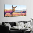 thumbnail image 2 of Vintage Abstract Deer 3 Panels Modern Canvas Wall Art Print for Bedroom Living Room Home Decor, 2 of 4