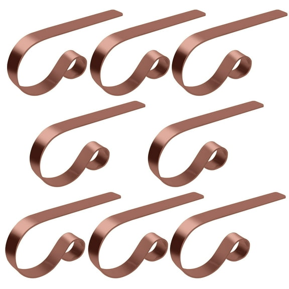 Home Textile Storage,8PCS Metal Christmas Stocking Holder Hooks Fireplace Hanger With Non-Skid Design
