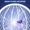 thumbnail image 6 of Deago Foldable Electric Fly Swatter 3000V Portable 2 in 1 Bug Zapper Racket Fly Killer Mosquitoes Trap Lamp USB Rechargeable for Indoor and Outdoor Use (Green), 6 of 9