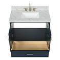 thumbnail image 6 of Ariel Stafford 37 Inch Single Rectangle Sink Vanity With Carrara White Marble Countertop W/1.5" Edge In Midnight Blue, 6 of 9