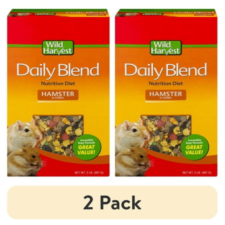 (2 pack) Wild Harvest Daily Blend Nutrition Diet for Hamsters and Gerbils 32 oz