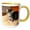 Yellow/White, variant on 3drose, Tabby Kitten Named Miss Pip Squeak, 15oz Two-tone Yellow Mug