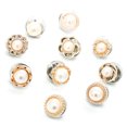 thumbnail image 3 of 10pcs Flower Button Shirt Chiffon Cardigan Neckline Brooch Pin Cufflinks Scarf Buckles Pearl Style, 3 of 5