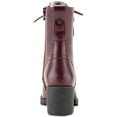thumbnail image 5 of SUN STONE Womens Burgundy Slip Resistant Lace Sloanie Round Toe Block Heel Hiking Boots 10 M, 5 of 5