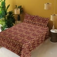 thumbnail image 2 of Ambesonne Tropical Fitted & Flat Sheet with Sham 3 Pcs Set, Summer Leaf Sketch Pattern, Twin XL, Pistachio Green Marigold, 2 of 5