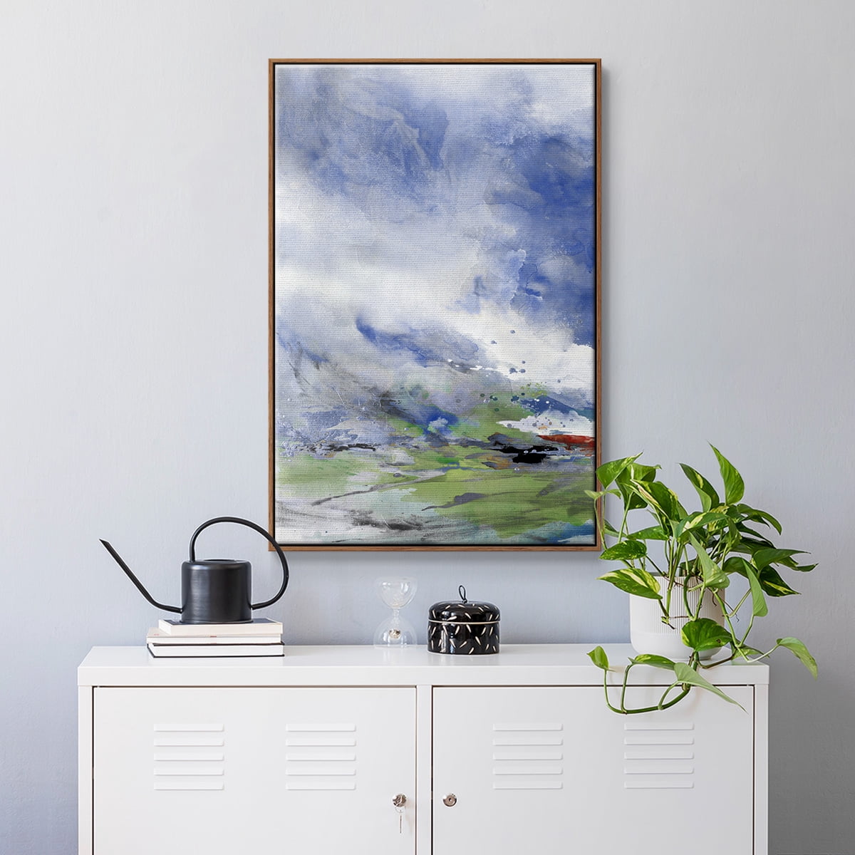 Spring Air I Framed Premium Gallery Wrapped Canvas - Ready to Hang - 27 x 41 - Walnut Floating Frame