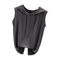 thumbnail image 2 of lmcalzta Womens Hooded Tank Tops Workout Gym Tops for Women Summer Sleeveless Running Shirt Tanks Solid Color, 2 of 3
