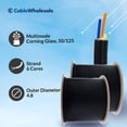 thumbnail image 3 of 6 Fiber Indoor/Outdoor Fiber Optic Cable, Multimode 50/125, Corning ClearCurve OM4, 10 Gbit, Black, Riser Rated, Spool, 1000 foot, 3 of 7