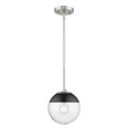 thumbnail image 1 of Golden Lighting 3219-S PW-BLK Small Pendant with Rod, Black & Pewter, 1 of 1