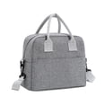 thumbnail image 1 of Injueey Bolsa de almuerzo portátil, bolsa enfriadora aislada para comidas en marcha, contenedor de comida térmico de lona conveniente Organizadores de utensilios de cocina gris, 1 of 6