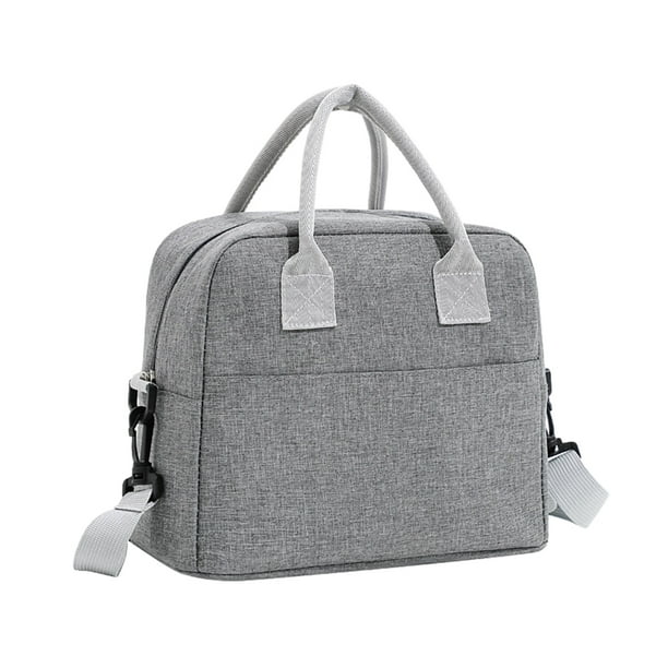 Bolsa de almuerzo portátil Wosthever de poliéster gris aislada y hermética
