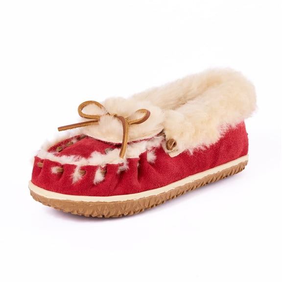 Minnetonka Women's Ultimate Sheepskin Slipper, Red, Size 5