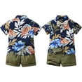 thumbnail image 5 of GYRATEDREAM Boys Shorts Set Summer Outfits Clothes Button Down Short Sleeve Shirt and Shorts Set Hawaii Shirts Sets for 6-12M, 5 of 7
