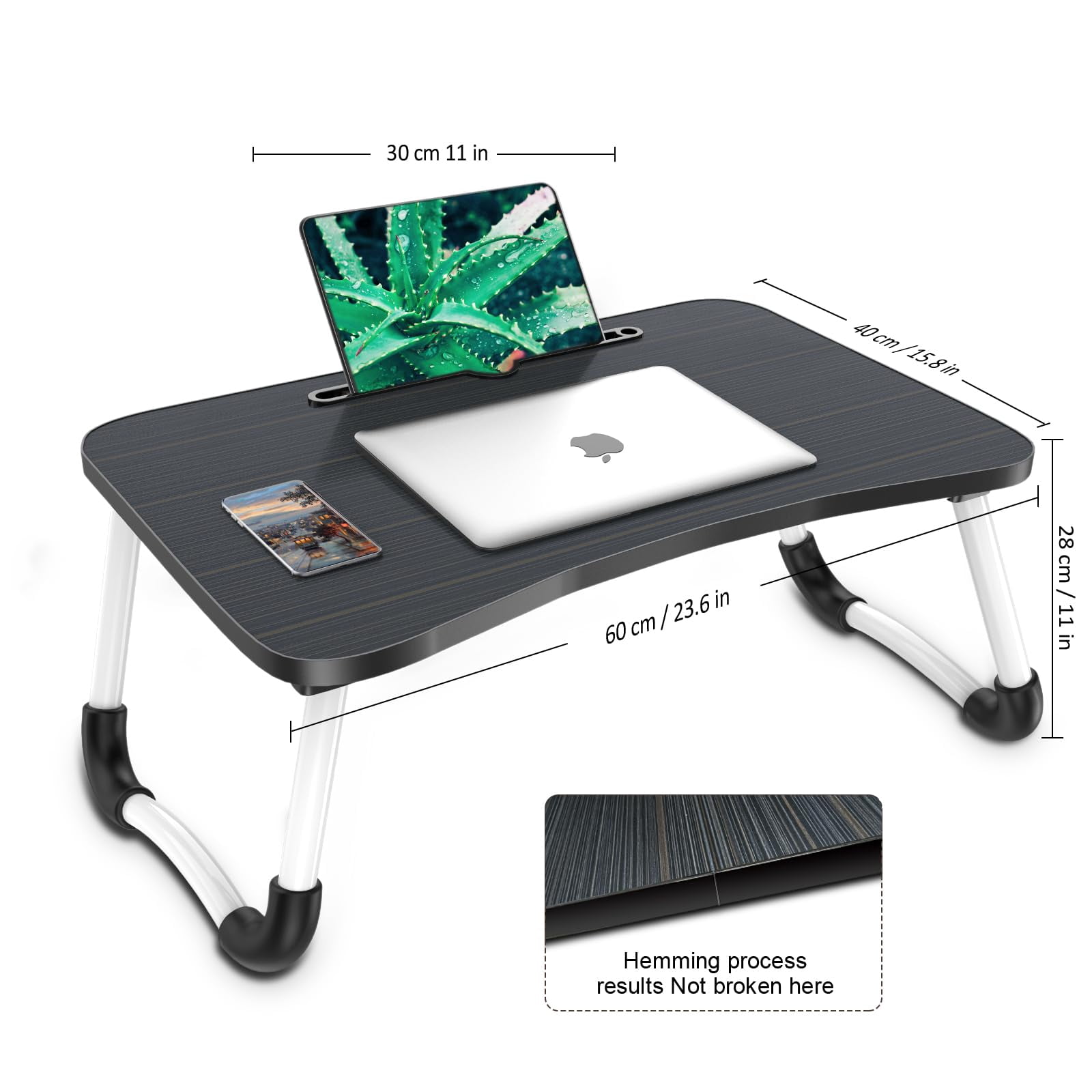 Laptop Bed Desk  Foldable Tray Table With Tablet Slot Lapdesk Stand For Portable Standing Couch Floor