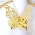 thumbnail image 2 of Qucyy 100pcs 3D Butterfly Paper Napkin Rings Weddings Party Serviette Table Decoration Restaurant (Reflective Gold) Reflective Gold, 2 of 5
