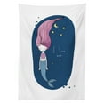 thumbnail image 3 of Ambesonne Mermaid Tablecloth Rectangular Table Cover, I Love Sea Cartoon Girl, 60"x90", Blue Pink Yellow, 3 of 4