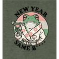 thumbnail image 2 of New Year, Same B**** Frog With Cocktail Adult Green Crew Neck Short Sleeve Tee-Large, 2 of 2