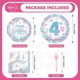 thumbnail image 3 of PYYNA-96Pcs 4th Mermaid Birthday Party Decorations Pink Blue Mermaid 4th Birthday Plates and Napkins Disposable Little Mermaids Tableware Set for Girls 4 Year Old Mermaids Party Supplies, Serves 24, 3 of 3