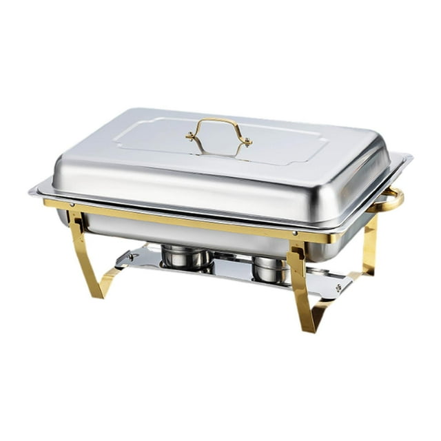 GUOOL Chafing Dish Buffet Chafer Set Rectangular Chafers for Banquet Party Wedding single grid