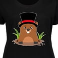 thumbnail image 4 of Inktastic Groundhog Day with Groundhog in Top Hat Women's Plus Size T-Shirt, 4 of 5