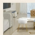 thumbnail image 6 of Dycanpo 19” Faux Leather Vanity Stool Modern Chair with Metal Leg, for Makeup Room, White, 6 of 7