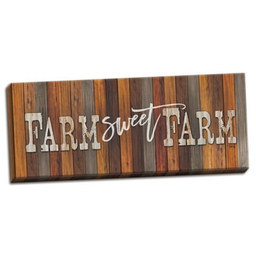 Gango Home Decor Country-Rustic Farm Sweet Farm by Marla Rae (Ready to Hang); One 20x8in Hand-Stretched Canvas