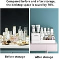 thumbnail image 3 of Makeup Organizer, Cosmetic Desk Storage Box with Drawers Skincare Organizers for Dressing Table, Countertop, Bathroom Counter, Vanity Holder for Brushes, Lotions, Lipstick, Perfume (Pink), 3 of 7