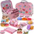 thumbnail image 1 of Juego de té de princesa PRE-WORLD para niños, juguete de té para niñas de 3 a 6 años, 1 of 8