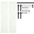 thumbnail image 7 of Barara King Sliding Barn Door,42 in. x 84 in. Sliding Double Barn Door With 7Ft Barn Door Hardware Kit,K Frame, 7 of 7