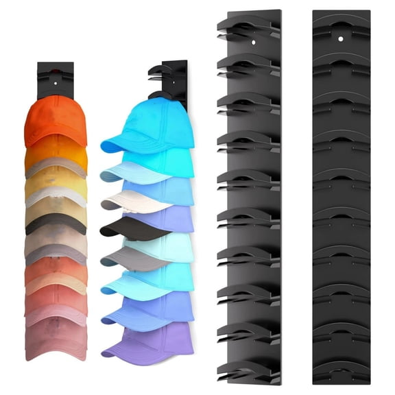 Hat Organizer for Baseball Cap, Plastic Hat Hanger Holder Display for Door Closet, Cap Organizer Storage Hat Rack for Wall Door Bedroom