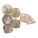 thumbnail image 5 of Juego de 7 dados poliédricos de juguete para entretenimiento: D8, D10, D12 y D20. Resistentes al desgaste y duraderos. Oro, 5 of 9