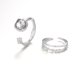thumbnail image 5 of Nuevo estilo, temperamento creativo, anillo de nicho de moda simple, anillo de piedra lunar liso, anillo abierto, juego de 2 piezas, 5 of 5