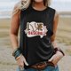 thumbnail image 3 of Gibobby Estación independiente Estilo europeo y americano Chaleco sin mangas Ropa de mujer Béisbol Impreso Camiseta suelta Casual Cuello redondo(Negro,CH), 3 of 4